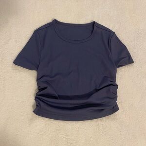 SHEIN Blue Crop Fitted Short Sleeve Tee